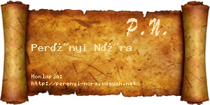 Perényi Nóra névjegykártya