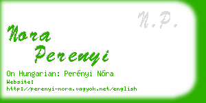 nora perenyi business card